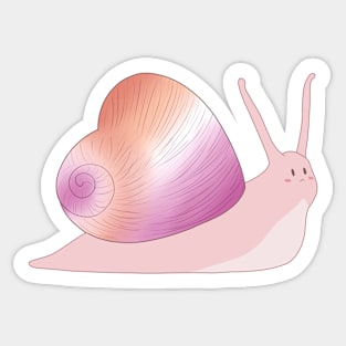 Lesbian Pride Love Heart Snail Sticker
